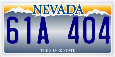 NV license plate 61A404