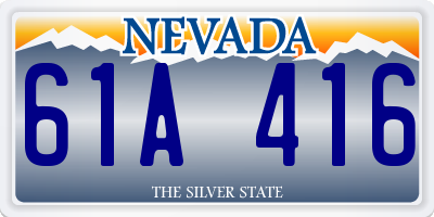 NV license plate 61A416