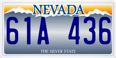 NV license plate 61A436