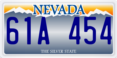 NV license plate 61A454