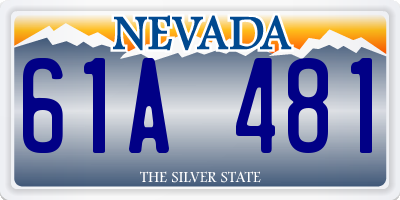 NV license plate 61A481