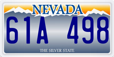 NV license plate 61A498