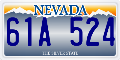 NV license plate 61A524