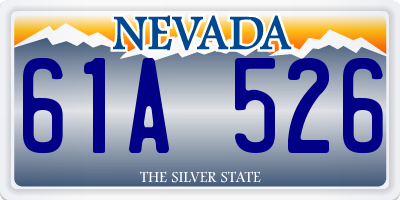 NV license plate 61A526