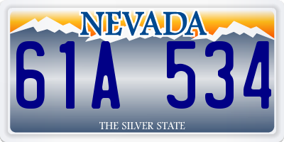 NV license plate 61A534