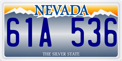 NV license plate 61A536