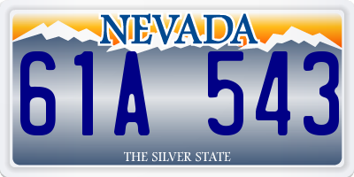 NV license plate 61A543