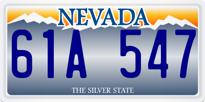 NV license plate 61A547