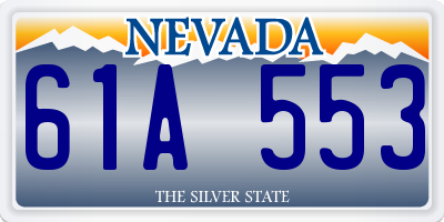 NV license plate 61A553