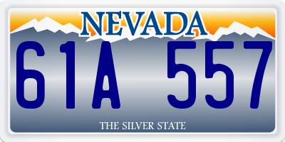 NV license plate 61A557