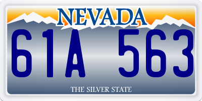 NV license plate 61A563
