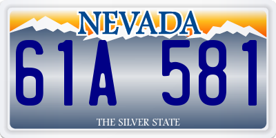 NV license plate 61A581