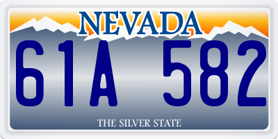 NV license plate 61A582