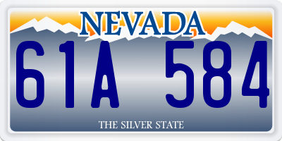 NV license plate 61A584