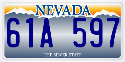 NV license plate 61A597