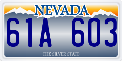 NV license plate 61A603
