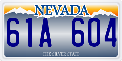 NV license plate 61A604