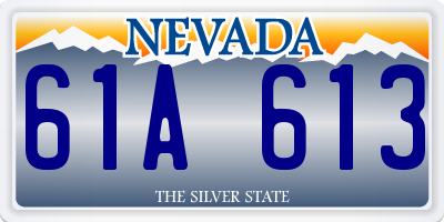 NV license plate 61A613