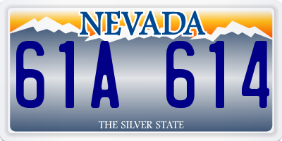 NV license plate 61A614