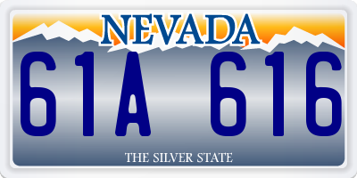 NV license plate 61A616