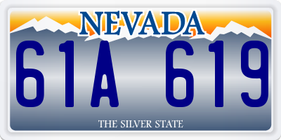 NV license plate 61A619