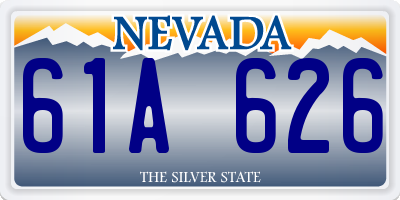 NV license plate 61A626
