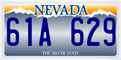 NV license plate 61A629