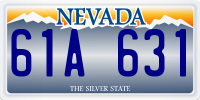 NV license plate 61A631