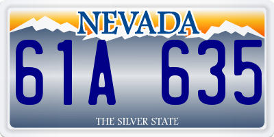 NV license plate 61A635