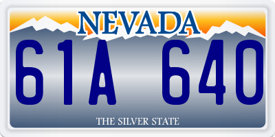 NV license plate 61A640