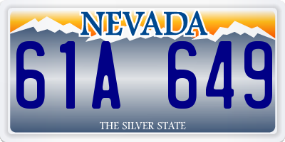 NV license plate 61A649