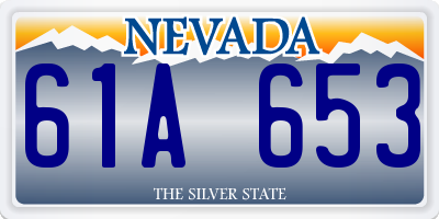 NV license plate 61A653