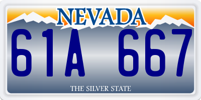 NV license plate 61A667