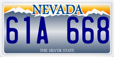 NV license plate 61A668