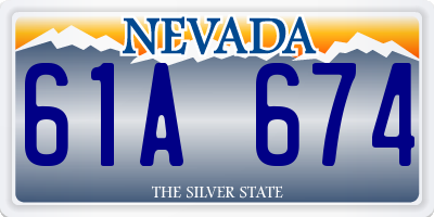 NV license plate 61A674