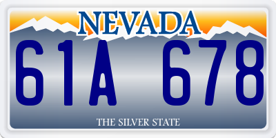 NV license plate 61A678