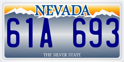 NV license plate 61A693
