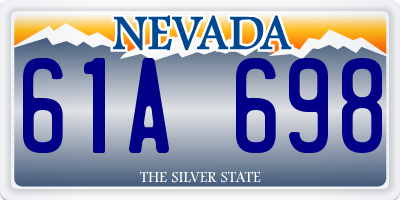 NV license plate 61A698