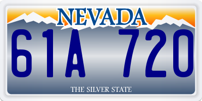 NV license plate 61A720