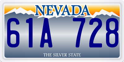 NV license plate 61A728