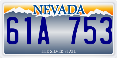 NV license plate 61A753