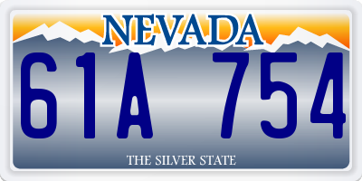 NV license plate 61A754