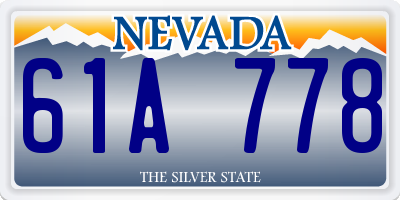 NV license plate 61A778
