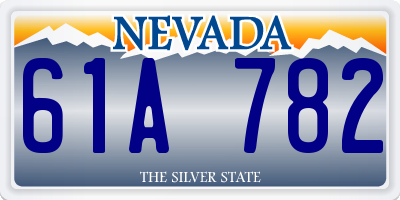 NV license plate 61A782