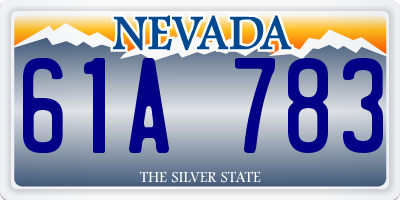NV license plate 61A783