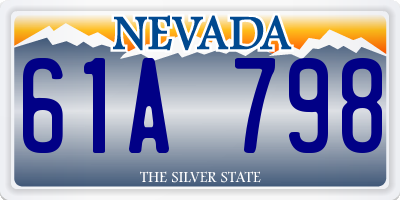 NV license plate 61A798