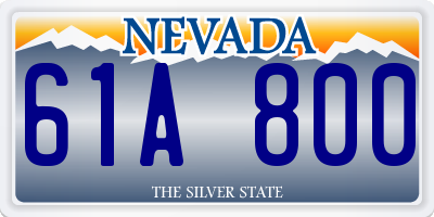 NV license plate 61A800