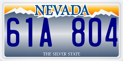 NV license plate 61A804