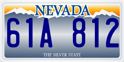 NV license plate 61A812
