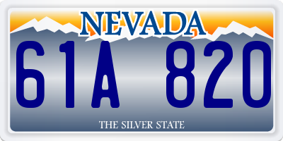 NV license plate 61A820